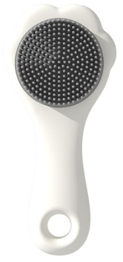 Baby Siliconen Massage Borstel met handvat - Hoofdhuidje en Lichaam wassen - Douche en Bad babyborstel - Wit - Baby en Peuter en Kind van Merkloos