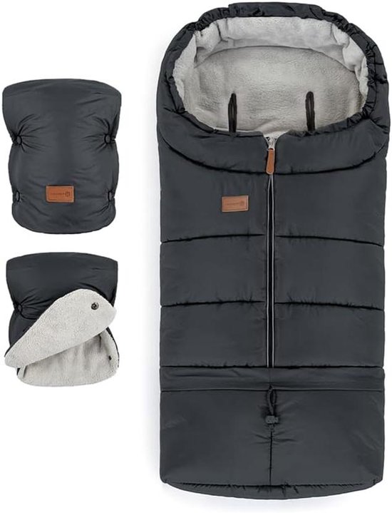 Baby slaapzak - Voetenzak kinderwagen - Warme winterwandelingen - Waterafstotend winddicht - 110 cm lang - Antracietgrijs