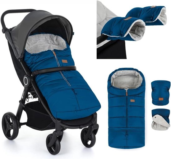 Baby slaapzak - Voetenzak kinderwagen - Warmte buiten - 3-in-1 ontwerp - 110 cm lang - Oceaanblauw