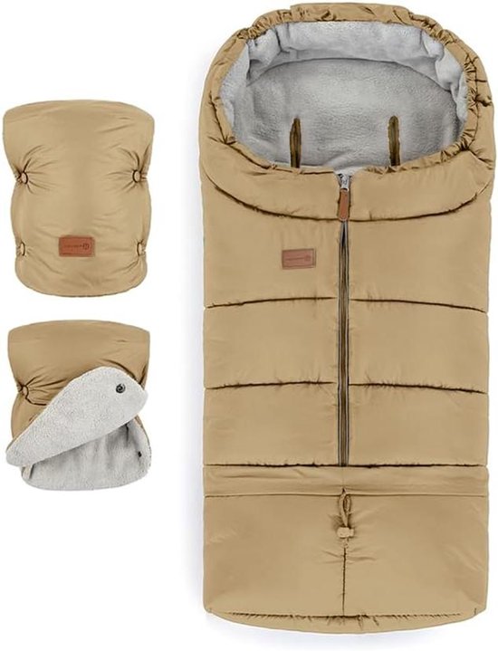 Baby Slaapzak - Voetenzak Kinderwagen - Warmte Buiten - 3-in-1 Verstelbaar - 110 cm Lang - Sweet Toffee