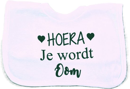 Baby slabbetje cadeau tekst hoera je wordt oom zwangerschap bekendmaking aankondiging voor de liefste aanstaande geboorte gaat worden jullie worden zwangerschapsaankondiging van LouLouLou