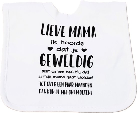 Baby slabbetje cadeau tekst mama zwangerschap bekendmaking aankondiging voor de liefste aanstaande geboorte gaat worden jullie worden zwangerschapsaankondiging je wordt moeder eerste moederdag van Viva Winkel