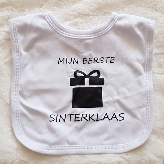 Baby slabbetje cadeau tekst mijn eerste sinterklaas zwangerschap bekendmaking aankondiging voor de liefste aanstaande geboorte gaat worden jullie worden zwangerschapsaankondiging van Oldelf.