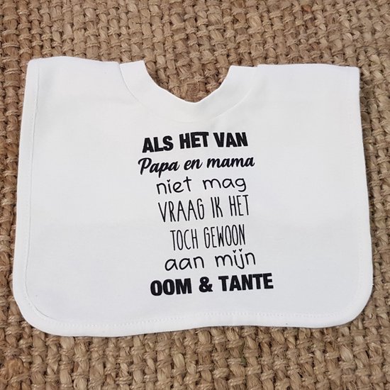 Baby slabbetje cadeau tekst oom en tante zwangerschap bekendmaking aankondiging voor de liefste aanstaande geboorte gaat worden jullie worden zwangerschapsaankondiging van Smartproductz