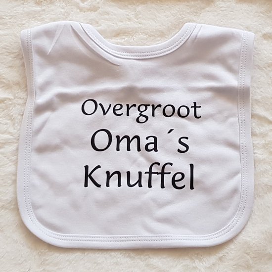 Baby slabbetje cadeau tekst overgroot oma zwangerschap bekendmaking aankondiging voor de liefste aanstaande geboorte gaat worden jullie worden zwangerschapsaankondiging moederdag van Vrolijke Famkes
