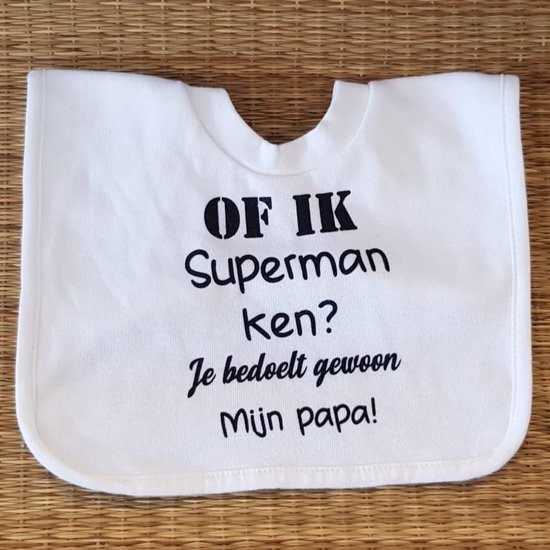 Baby slabbetje cadeau tekst papa superman zwangerschap bekendmaking aankondiging voor de liefste aanstaande geboorte gaat worden jullie worden je wordt zwangerschapsaankondiging eerste vaderdag van Superlief