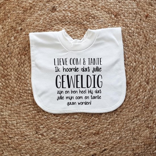 Baby slabbetje cadeau tekst zwangerschap bekendmaking aankondiging voor de liefste aanstaande oom en tante | Geboorte Cadeau  Ik hoorde dat je geweldig bent en ben heel blij dat jij mijn gaat worden zwangerschapsaankondiging bekendmaken broer zus van Vippeo