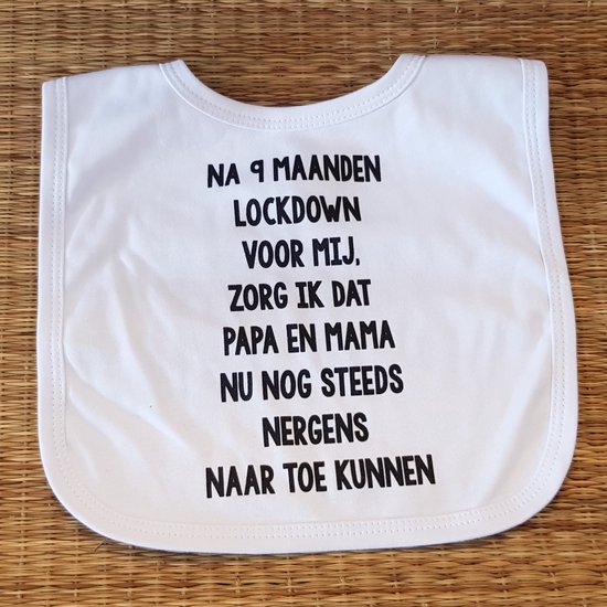 Baby slabbetje mooiste cadeau tekst sinterklaas eerste kerstmis zwangerschap bekendmaking aankondiging voor de liefste aanstaande geboorte gaat worden jullie worden zwangerschapsaankondiging lockdown van BeterBedrukken