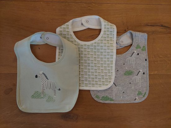 Baby slabbetjes van biologisch katoen met PEVA achterkant, unisex, set van 3 stuks van Lictin