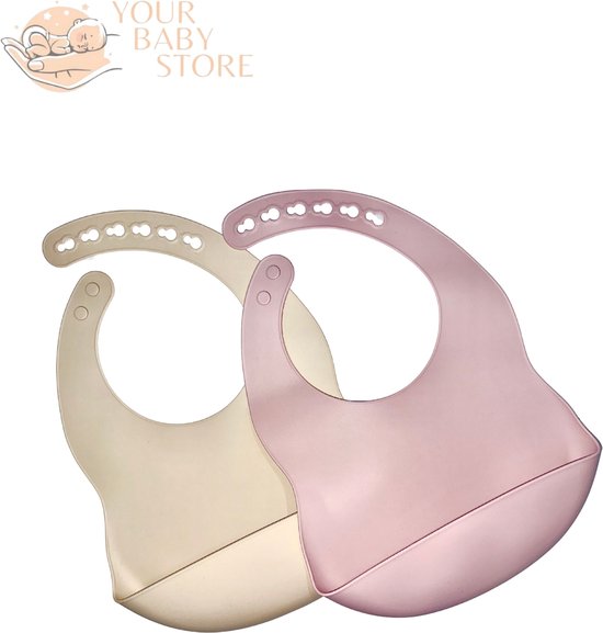 Baby slabset duo - Roze - siliconen - YOURBABYSTORE van YourBabyStore