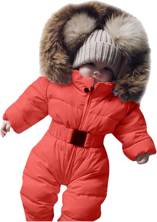 Baby Sneeuwpak - Winterkleding Kinderen - Buiten Spelen - Zachte Huid Bescherming - 0-3 Maanden - Oranje