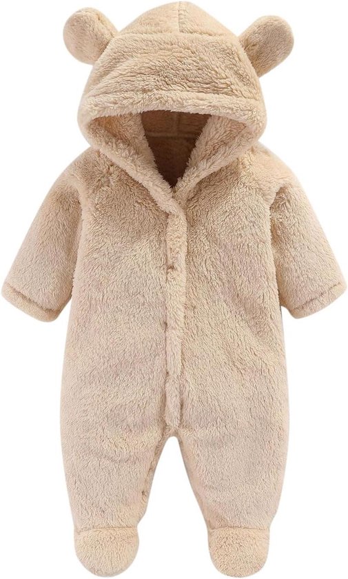 Baby Sneeuwpak - Winterpakje Onesie - Warm Blijven - Met Capuchon - Newborn - Neutrale Kleur