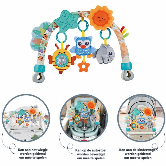 Baby Speelboog met Clips – Verstelbaar Activiteitenspeelgoed & Baby Mobiel – Voor Wieg, Box & Kinderwagen – Vanaf 0+