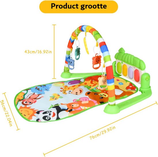 Baby Speelgoed - Baby Gym - Speelmat - Muziek - Activiteits Speelgoed - 590 Gram - Groen van Merkloos