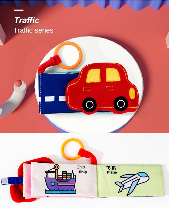 Baby speelgoed/knisperboekje /baby born/boek voor kinderen/ Educatief Baby Speelgoed /Zacht Baby boek /babyboekje/ Zacht Speelgoed/Speelgoed voor baby/ educatief boek/ Cars van Jubeez