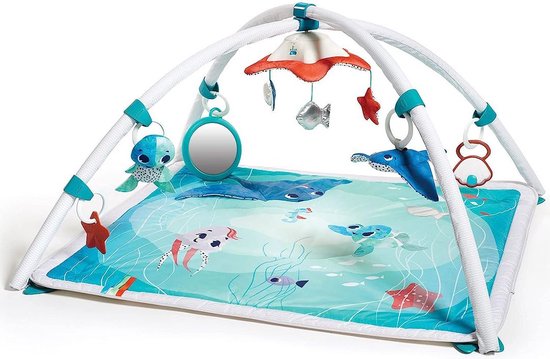 Baby Speelkleed Met Boog - Babyspeelgoed 0 Jaar - Kinderspeelgoed 1 Jaar - Speelmat - Babygym - Blauwe Zee van Kinderplanet