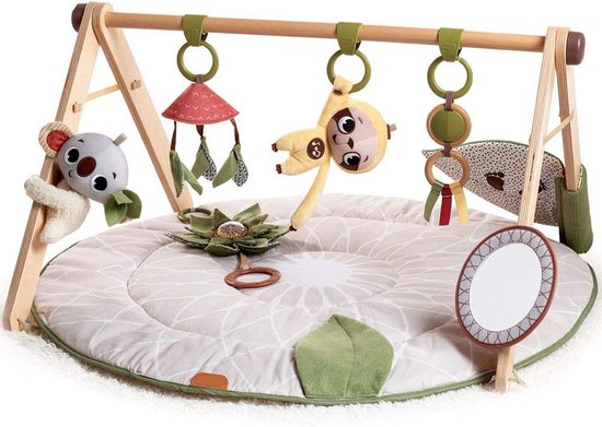 Baby Speelkleed Met Boog - Babyspeelgoed 0 Jaar - Kinderspeelgoed 1 Jaar - Speelmat - Babygym - Bruin van Dolly spelen.
