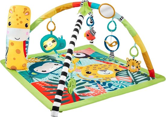 Baby Speelkleed Met Boog - Babyspeelgoed 0 Jaar - Kinderspeelgoed 1 Jaar - Speelmat - Babygym - Groen van LUDI
