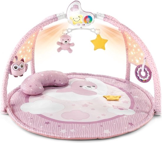 Baby Speelkleed Met Boog - Babyspeelgoed 0 Jaar - Kinderspeelgoed 1 Jaar - Speelmat - Babygym - Roze van Kinderplay
