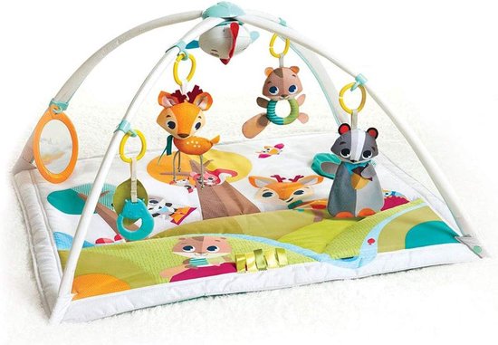 Baby Speelkleed Met Boog - Babyspeelgoed 0 Jaar - Kinderspeelgoed 1 Jaar - Speelmat - Babygym - Wit met Diertjes van Fun House