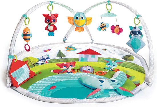 Baby Speelkleed Met Boog - Babyspeelgoed 0 Jaar - Kinderspeelgoed 1 Jaar - Speelmat - Babygym - Wit met Groen van Merkloos