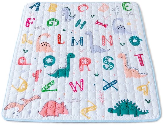 Baby Speelmat met Omheining - Extra Dikke Antislip Kruipmat voor Baby & Kind - Zachte Speelkleed 150x180 cm - Wasbare Kinder Speelmat met Dieren en Letters - Grijze Kinderkamer Vloermat