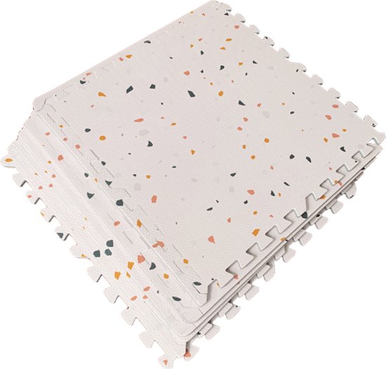 Baby speelmat van foam - Terrazzo - Kruipmat - Zachte Vloertegels - 120 x 180 cm - Speelkleed - Zacht van Atmosphera