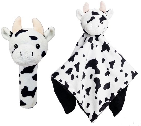 Baby Speelset - Knuffeldoek & Piep-beest - Koe van Little Dutch