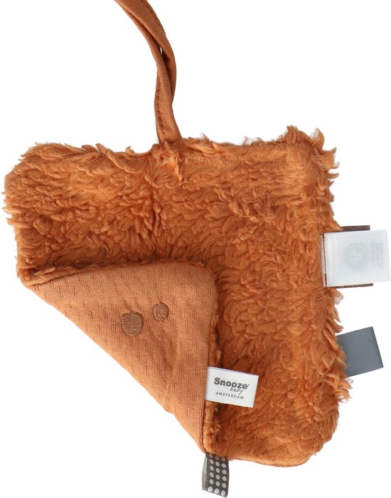 Baby Speendoekje 15 x 15cm - Knuffeldoekje 100% biologisch katoen - Comfortdoekje Toffee Brown - Bruin - Snoozebaby van Merkloos