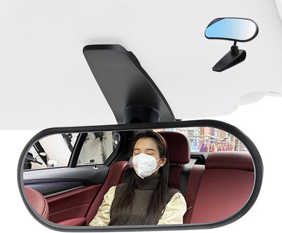 baby spiegel auto- Autoachteruitkijkspiegel - Babyzitje achteruitkijkspiegel - HD-achteruitkijkspiegel - Panoramische achteruitkijkspiegel - 360 graden verstelbaar - Geschikt voor nachtelijk rijden (Enkele verpakking - 13,7 x 5,7) van A3Baby & Kids