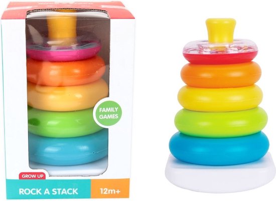 Baby Stapelringen Pyramide - Vanaf 12 maanden - kleurenringpiramide - piramide met 5 ringen van Eddy Toys