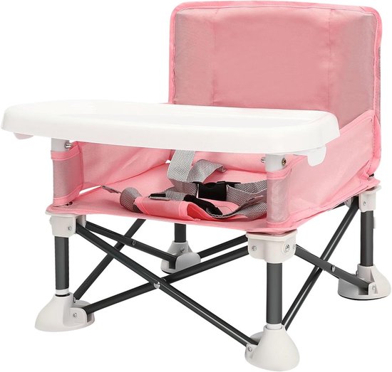 Baby Stoel - Kinderstoel - Buiten Eten - Lichtgewicht Opvouwbaar - 25 kg - Roze