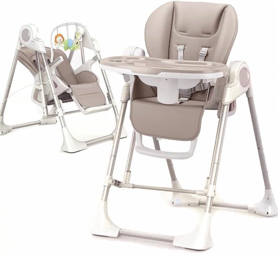 Baby Stoel - Ligstoel Bouncer - Baby Voeden Slapen - 3-in-1 Modulair - 87 x 59 x 103 cm - Beige