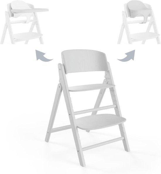 Baby Stoel Set - Kinderstoel Wip - Groeit Mee - 3-in-1 Functie - 62 cm Hoog - Wit