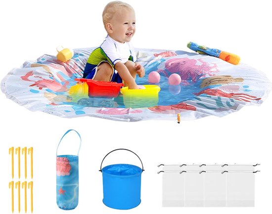 Baby Strandbad - Peuter Zwembad - Waterpret Buiten - Compact Vouwbaar - 1.4 Meter - Blauw
