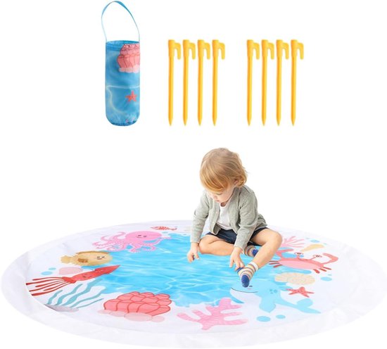 Baby Strandbadje - Watermat Speelgoed - Buiten Spelen - Opvouwbaar Opbergontwerp - 140 x 140 cm - Circulair