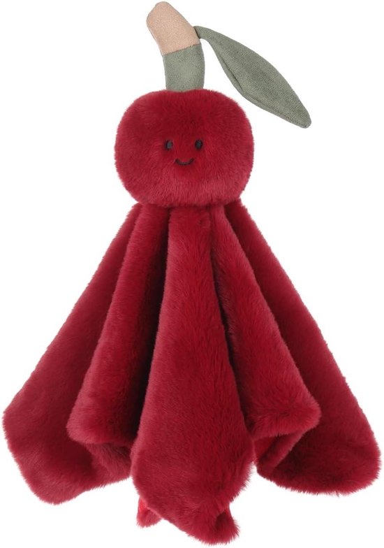 Baby veiligheidsdeken - Knuffeldoekje baby - Baby troosten - Handgemaakt design - 35 x 35 cm - Kersen