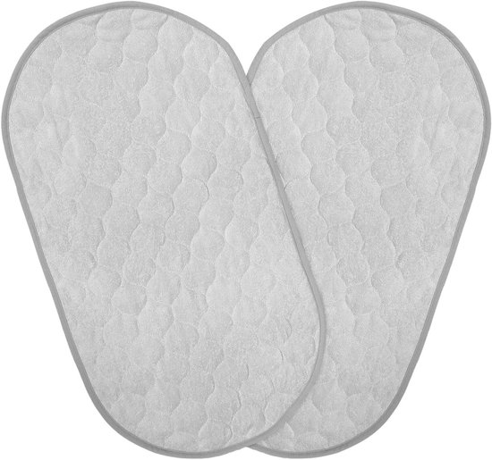 Baby Verschoonmatten - Wasbare Pads - Onderweg Luiers - Waterdichte Laag - 2 Stuks - Grijs