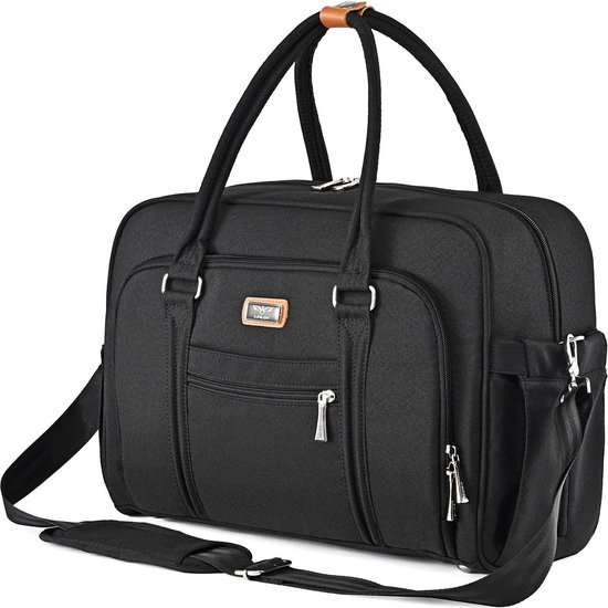 Baby verschoontas met verschoonkussen en geïsoleerde zakken - converteerbare Travel Tote Messenger Zwart van Miss Lulu