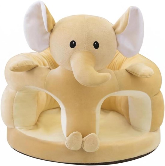 Baby vloerzitje - Zitje baby - Zelfstandig zitten - Zachte pluche - 47x47 cm - Olifant