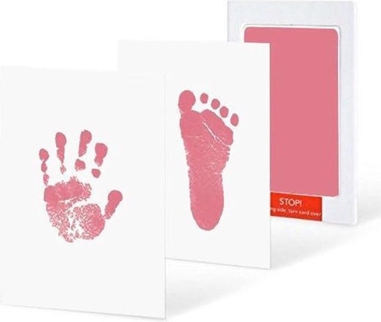 Baby voet en handafdruk - inktpad - roze