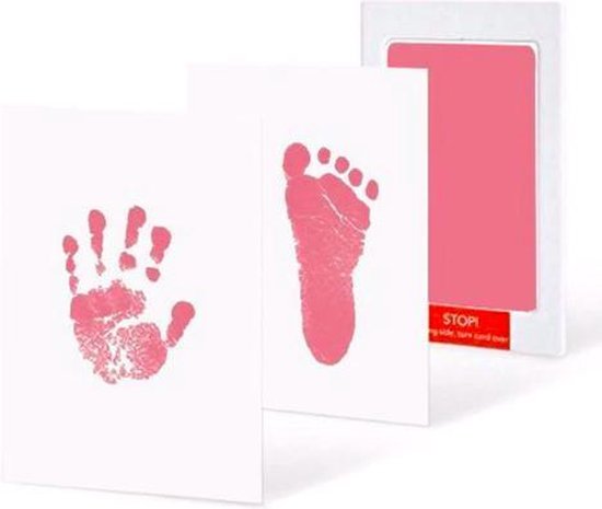 Baby voetafdruk en baby handafdruk inkt -baby cadeau(Roze) - Engelse handleing van Merkloos