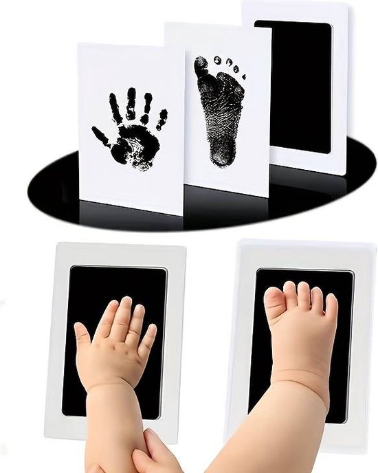 Baby Voetafdruk en Baby Handafdruk Inkt - Babyverzorging Niet-giftige babyhandafdruk Footprint Imprint Kit - babysouvenirs Pasgeboren Footprint - Baby handafdruk - Baby voetafdruk - Kraamcadeau -Babyshower Cadeau – Inktafdruk van Merkloos