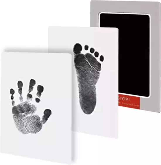 Baby Voetafdruk en Handafdruk Zwart Inktafdruk Voet Hand Afdruk set van Pearhead