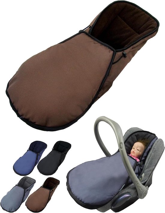 Baby Voetenzak - Autostoel Dekje - Warm Blijven - Waterafstotende Buitenkant - 75 x 40 cm - Bruin