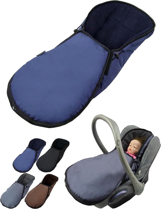 Baby Voetenzak - Autostoel Muts - Warm Houden - Waterafstotend Thermofleece - 75 x 40 cm - Marineblauw