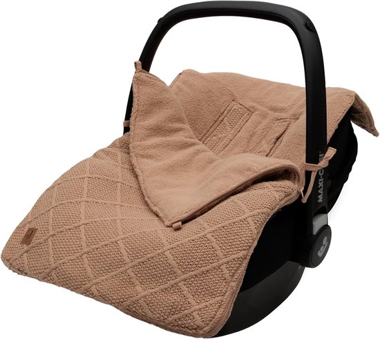 Baby Voetenzak - Baby Buitenzak - Veilig Vervoer - Gelede Riemopeningen - 82 x 42 cm - Gebreid Check
