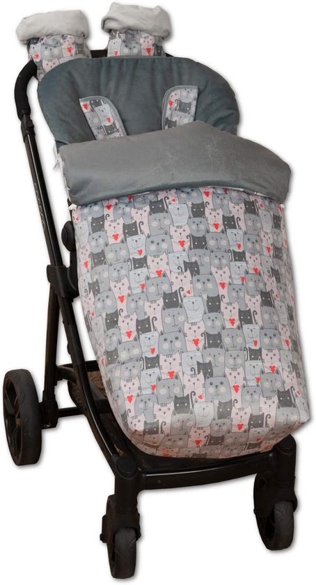 Baby Voetenzak - Kinderwagen Dek - Warmte Tijdens Reis - Waterafstotend Fleece - 105 x 52 cm - Kittens