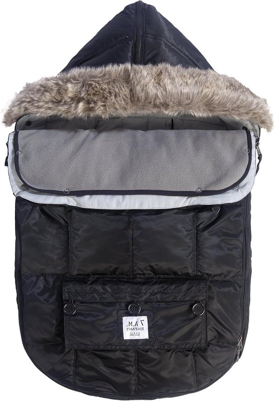 Baby Voetenzak - Kinderwagen Dekentje - Warmte Buiten - Afneembare Voorhoes - 107 cm - Zwart