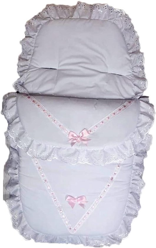 Baby Voetenzak - Kinderwagen Liner - Comfortabel Reizen - Luxe Kant Detail - Universeel - Roze